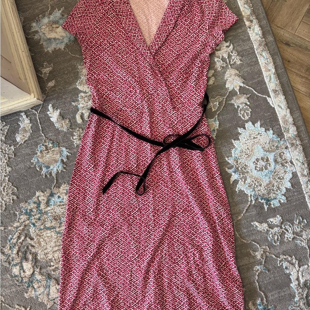 Elegant Pink Wrap Dress